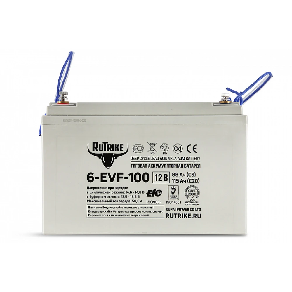 Тяговый аккумулятор RuTrike 6-EVF-100 (12V100A/H C3) 1